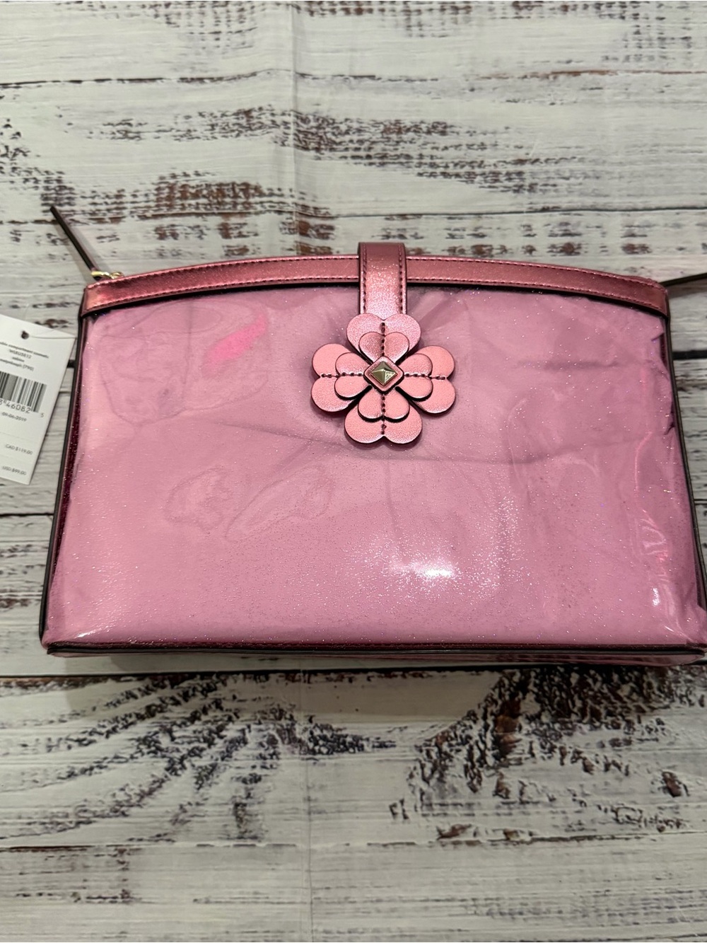 Kate spade Pink Floral Accent Women's make up Bag new